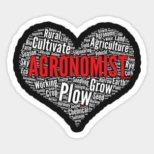 Agronomist Heart Shape Word Cloud Design Agronomy design Sticker